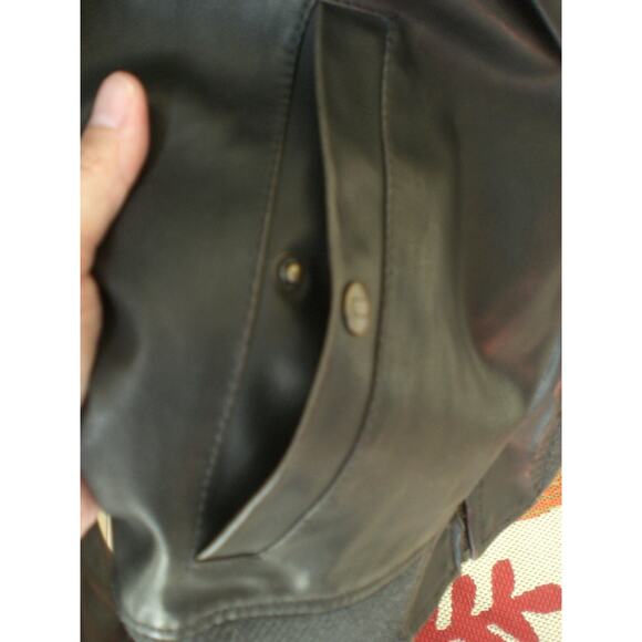 Men's Pleather Levi's Bomber Jacket Sz Medium - Picture 10 of 13